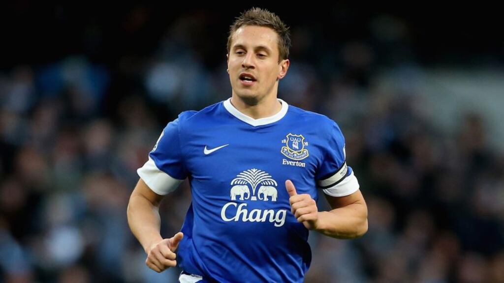 Everton captain Phil Jagielka returns to the squad after a 10-week absence with a hamstring injury. Photograph: Scott Heavey/Getty Images