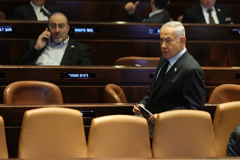 Israeli prime minister Binyamin Netanyahu has cast corruption trials as a politicised bid to force him from office. Photograph: Abir Sultan/EPA