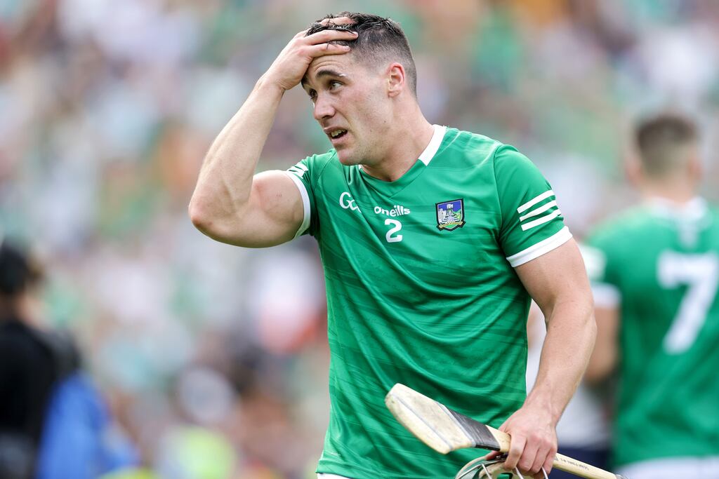 Limerick's Sean Finn reacts after the final whistle. Photograph: Laszlo Geczo/Inpho
