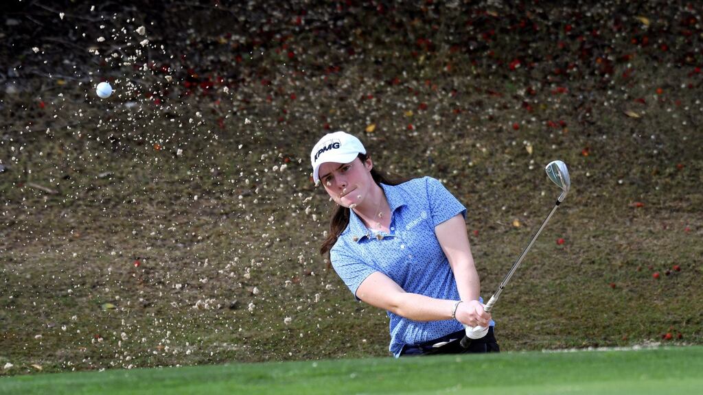 Leona Maguire in action during the Andalucia Costa del Sol Spain Open 2018 at La Quinta Golf & Country Club in Malaga. Photo: EPA