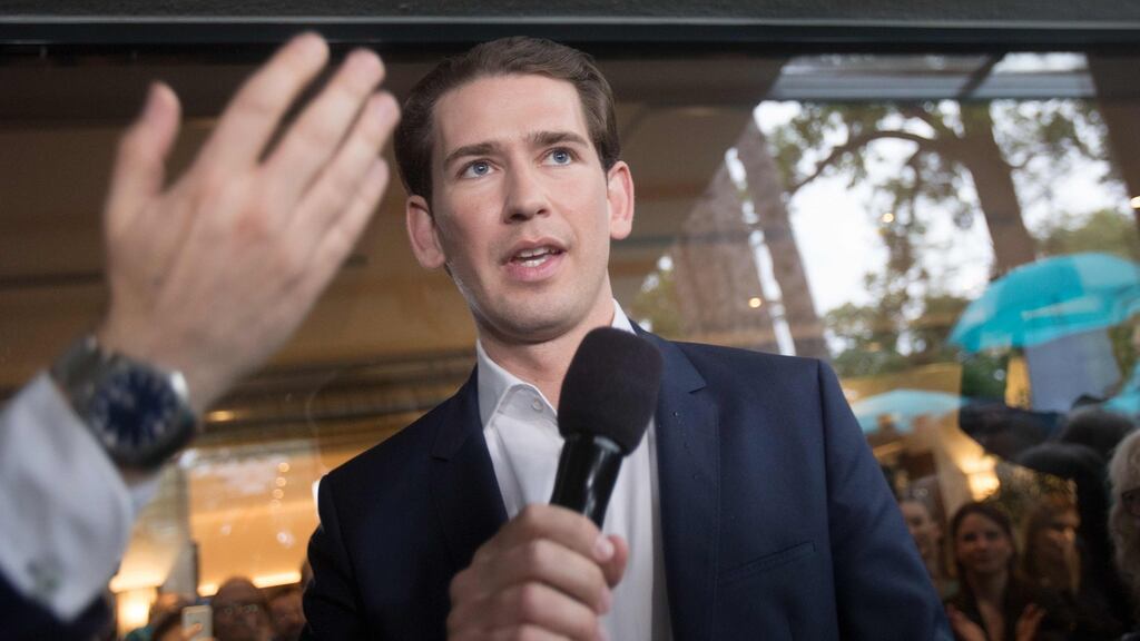 Austrian chancellor Sebastian Kurz, leader of the Austrian People’s Party (ÖVP): ejected from power after just 18 months. Photograph: Alex Halada/AFP/Getty Images