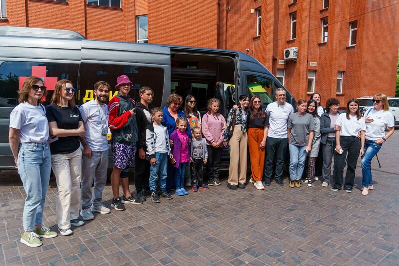 Ukrainians return to Kyiv after retrieving their children and other young relatives from Russia with help from the Save Ukraine organisation. Photograph courtesy of Save Ukraine