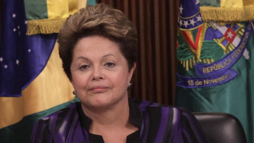 Brazilian president Dilma Rousseff laid out a series of proposals that include the promise of €17 billion in investments on transport and greater efforts to control inflation. Photograph: AP Photo/Eraldo Peres