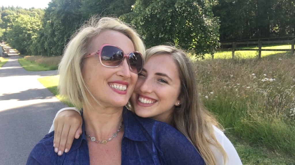 Cathy Tobin with daughter Ciara in Orlando, Florida: ‘We have joined our fellow Floridians in the stealthy preparations for Hurricane Irma.’