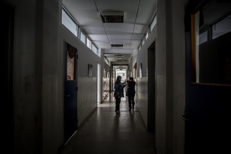 A technical school in Ghobeiry, in Beirut's southern suburbs, has become a shelter for people fleeing air strikes. Photograph: Sally Hayden