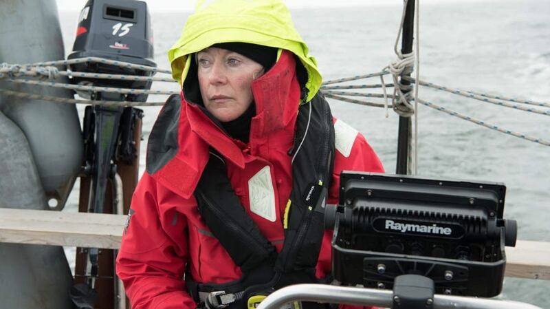 Barbara Fitzpatrick on board ‘Northabout’. She is the first Irish woman to sail through both the Northeast and Northwest passages. Photograph: Polar Ocean Challenge