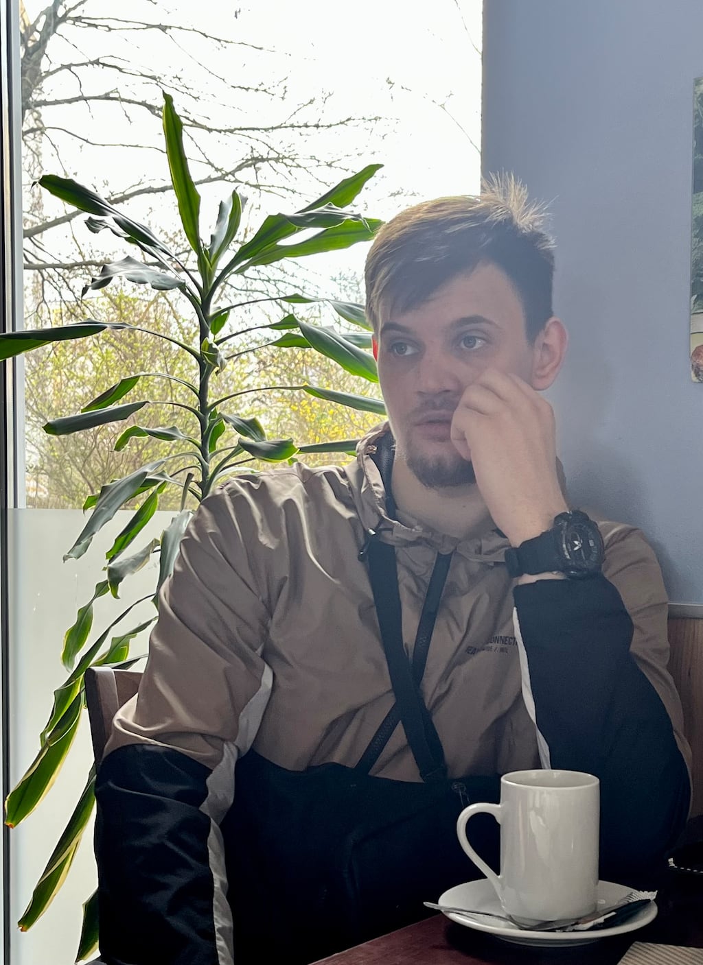 Nikita R, a 25-year-old Russian conscientious objector who is contesting his deportation from Germany to Poland