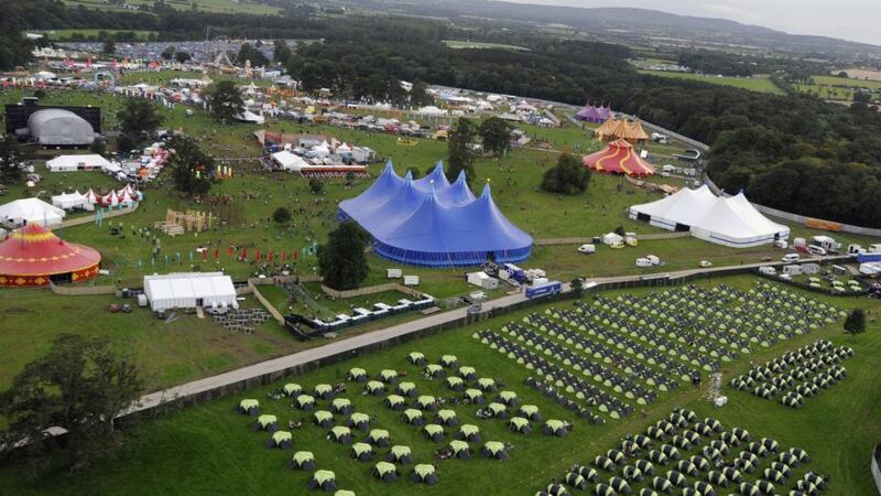 Aerial view of the Electric Picnic festival. Photograph: Dave Meehan