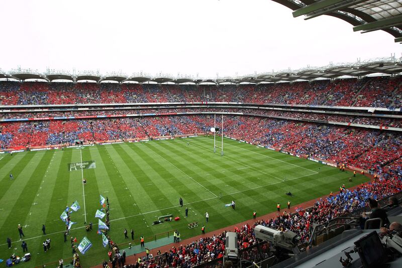 A then record crowd for a club game of 82,208 turned up at Croke Park for the 2009 Heineken Cup semi-final between Leinster and Munster. Photograph: Billy Stickland/Inpho