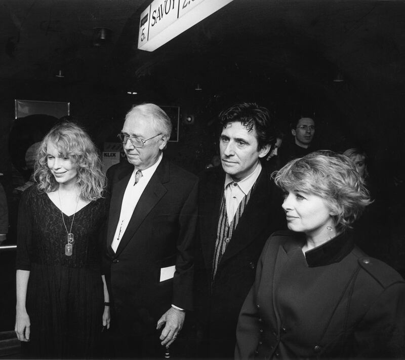 Mia Farrow, playwright Hugh Leonard, Gabriel Byrne and Teri Hayden at the premiere of Widow's Peak at the Savoy cinema, O'Connell Street, Dublin in 1994. Photograph: Frank Miller