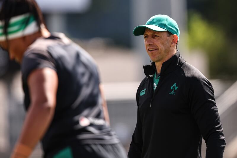 Ireland's head coach Scott Bemand at the warm-up match against Canada. Photograph: INPHO/ Ben Brady