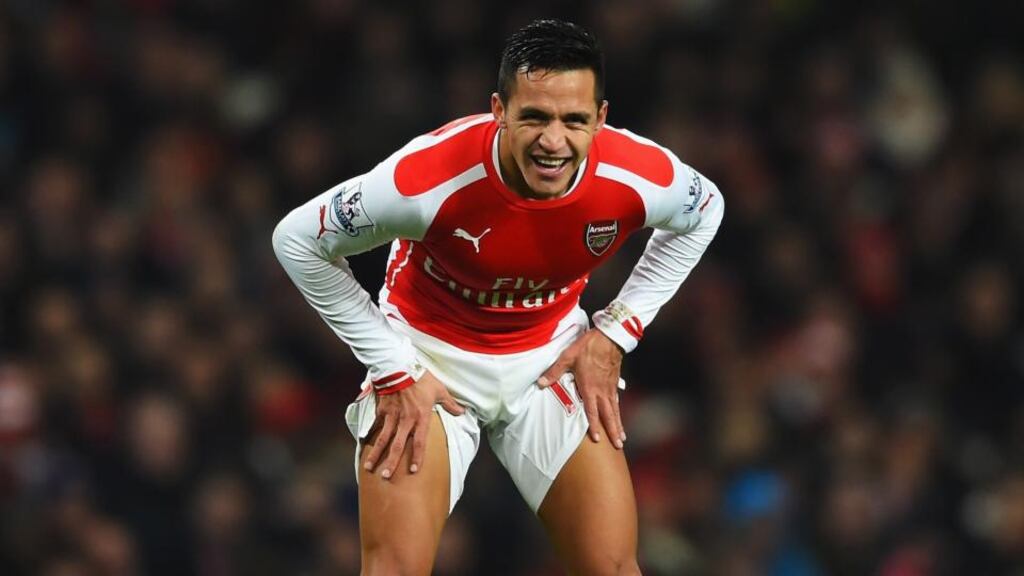 Arsenal’s Alexis Sanchez pauses during the match between Arsenal and Newcastle United last weekend. Photograph: Paul Gilham/Getty Images