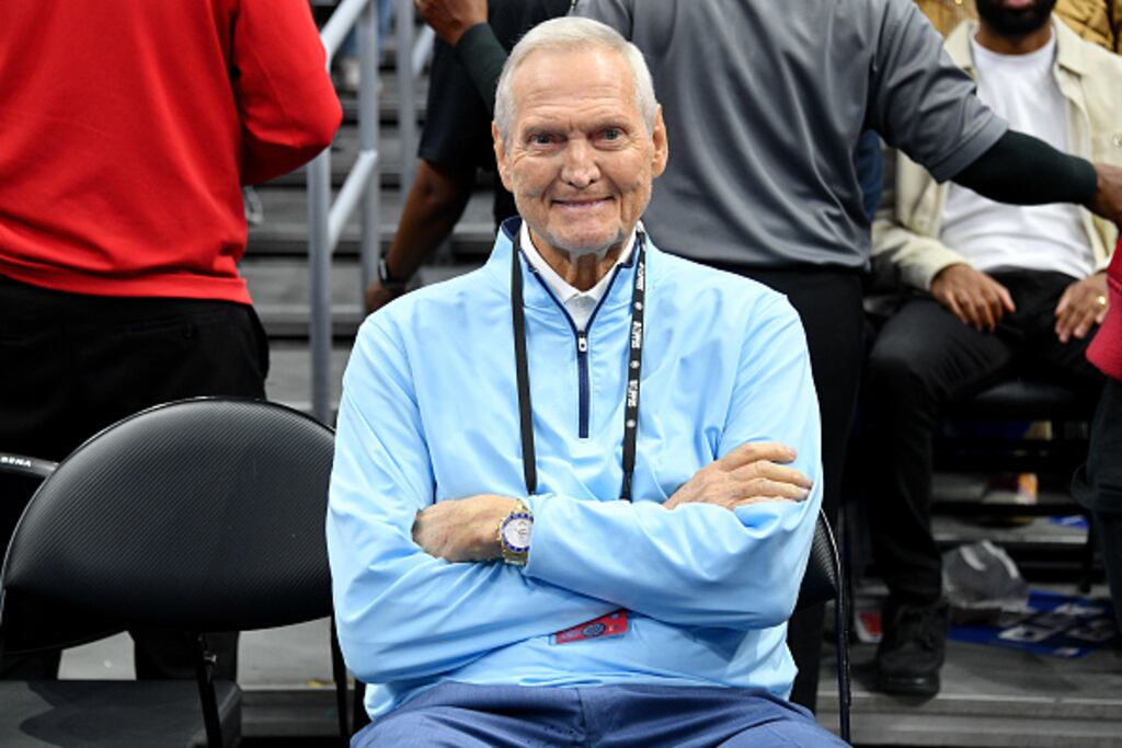 NBA legend Jerry West has died aged 86. Photograph: Allen Berezovsky/Getty Images