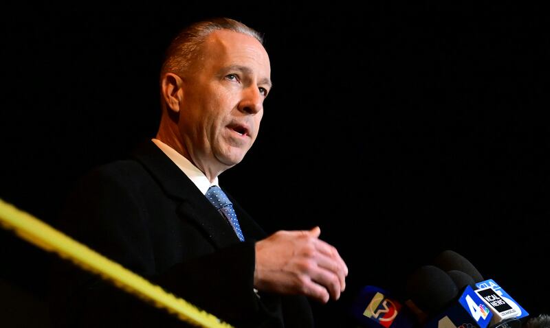 Captain Andrew Meyer, of the Los Angeles sheriff’s department, said the wounded had been taken to hospitals and that their conditions ranged from stable to critical. Photograph: Frederic J Brown/AFP