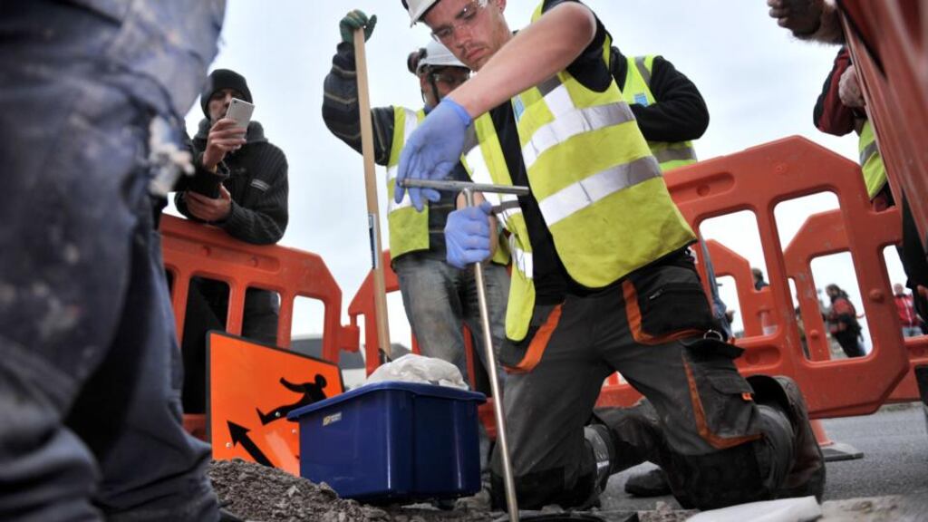 Irish Water contractors removing water meters from the Ashbrook Estate in Togher, Cork. Photograph: Daragh Mc Sweeney/Provision