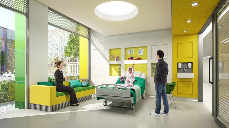 Artist’s impression of proposed patient rooms at the site of the new state-of-the-art children’s hospital to be co-located at St James’s Hospital, Dublin. Image: Children’s Hospital Group/PA Wire