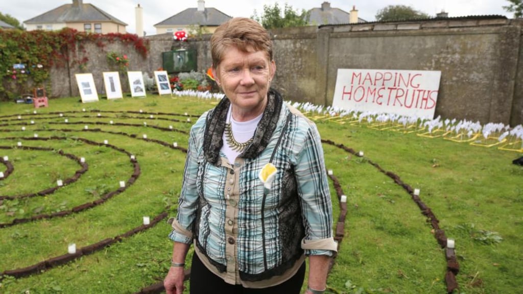 Catherine Corless at the site of the former Tuam mother and baby home in 2019. Photograph: Joe O’Shaughnessy