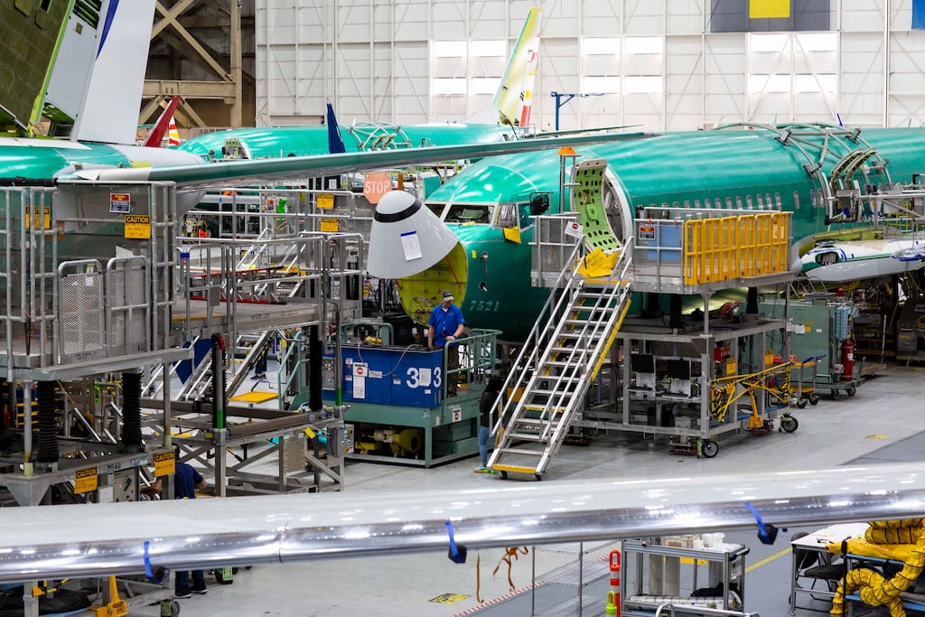 Boeing's 737 Max assembly line: the shortcomings in the manufacturer's 737 Max aircraft programme have been hugely damaging to the company. Photograph: Ruth Fremson/New York Times