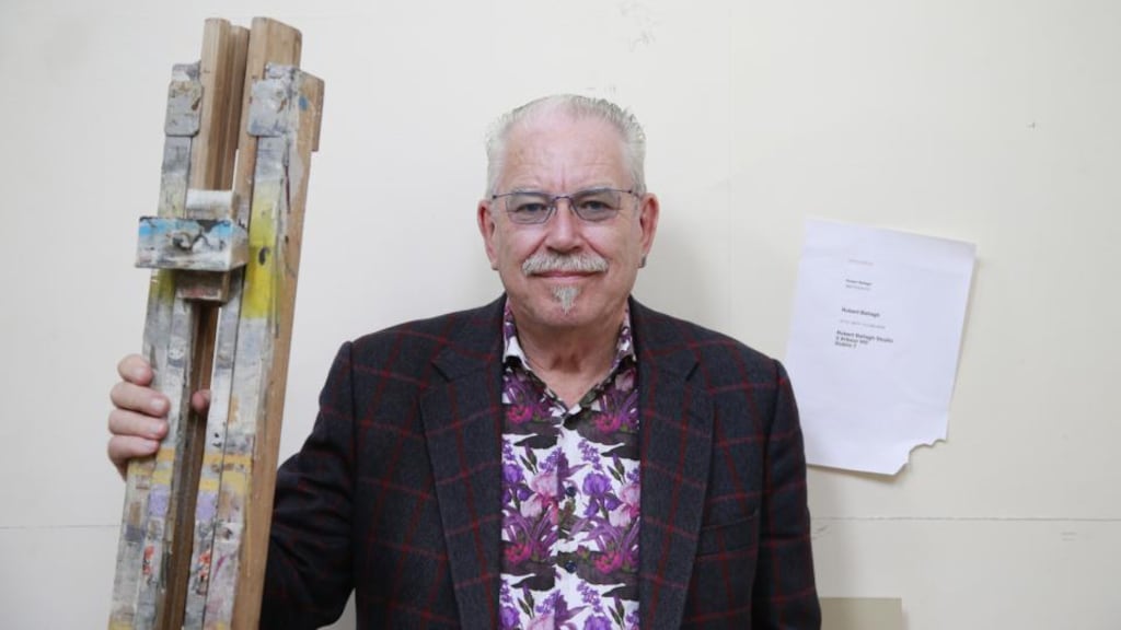 Robert Ballagh uses vibrant words to explain the development of his painting. Photograph: Nick Bradshaw