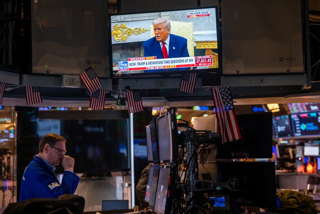 US president Donald Trump's tariff policy is reducing values on markets worldwide and the New York Stock Exchange is no exception. Photograph: Spencer Platt/Getty Images