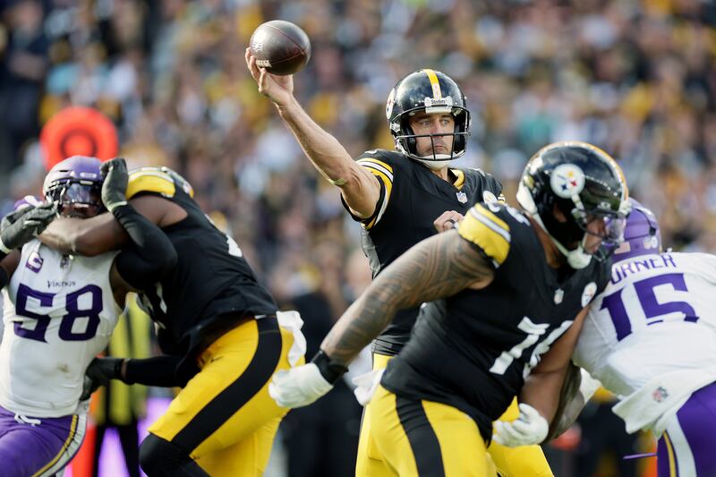 Steelers quarterback Aaron Rodgers in action. Photograph: Laszlo Geczo/INPHO