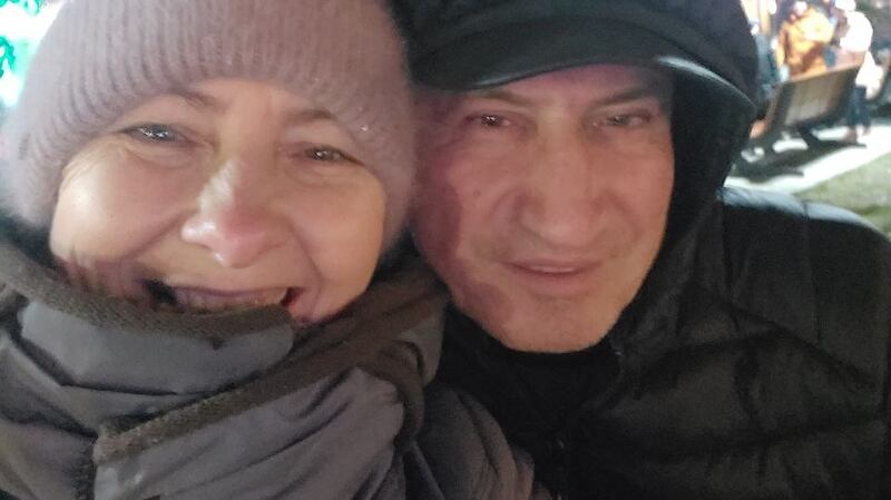 Olena and Viktor Biletski in January, weeks before the Ukraine war