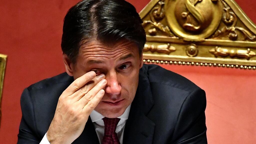 Italian prime minister Giuseppe Conte. Political instability in Italy affected some heavyweight firms in London and Europe. Photograph: EPA/Ettore Ferrari