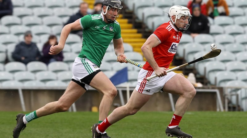Cork’s Pat Horgan gets away from Limerick’s Diarmuid Byrnes during last week’s league clash at the Gaelic Grounds. Photograph: Lorraine O’Sullivan/Inpho