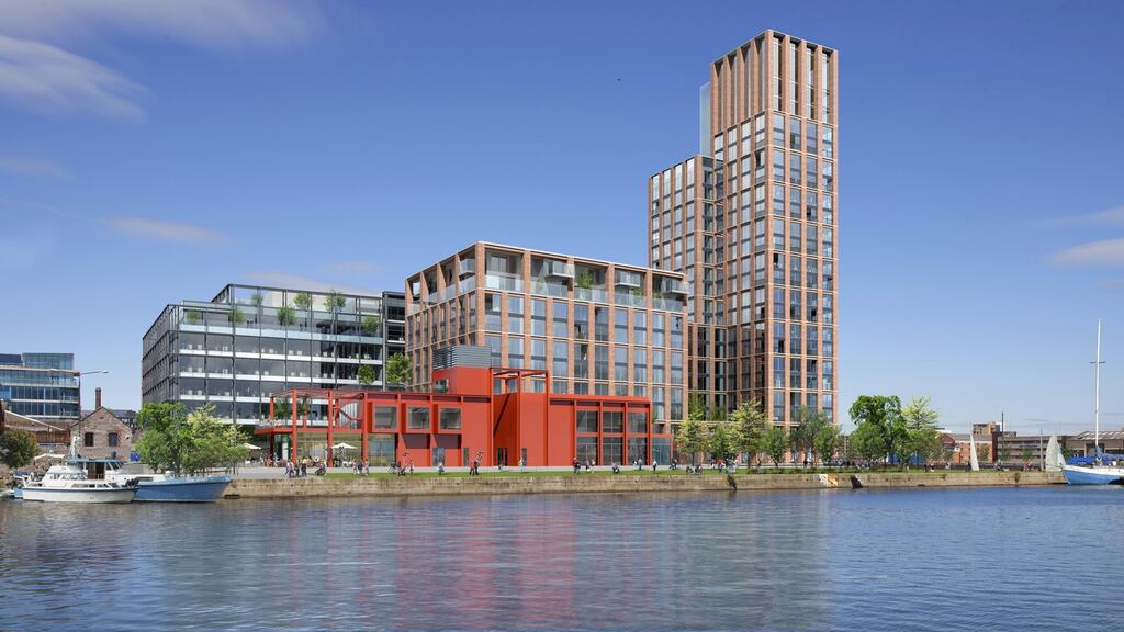 The 4.8-acre site is due to accommodate offices, retail and leisure, and a 23-storey residential tower that overlooks the point where the Liffey meets Grand Canal Dock