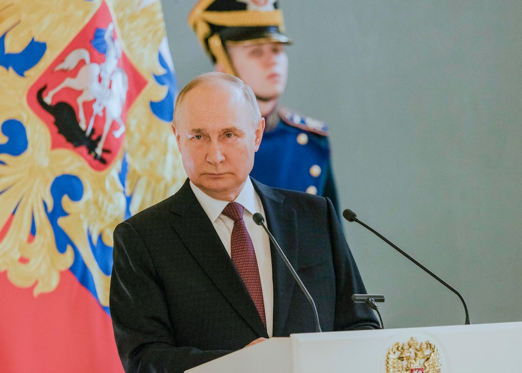 Russian president Vladimir Putin in the Grand Kremlin Palace in Moscow on March 20th, 2024. Photograph: Nanna Heitmann/The New York Times