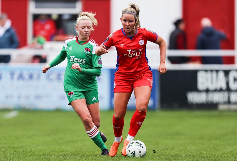 Shelbourne's Jessie Stapleton (right) has her priorities in order: World Cup before Leaving Cert. Photograph: Tom Maher/Inpho