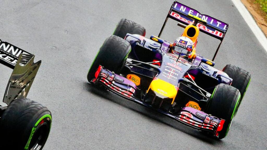 Daniel Ricciardo of Red Bull Racing in action on his way to winning the Hungarian Grand Prix at the Hungaroring. Photograph: Srdjan Suki/ EPA