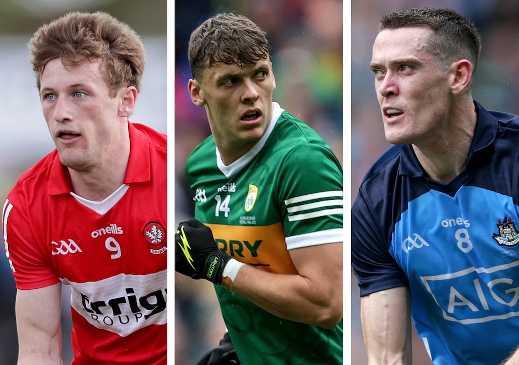 Brendan Rogers, David Clifford and Brian Fenton are the nominees for 2023 Footballer of the Year. Photographs: Inpho