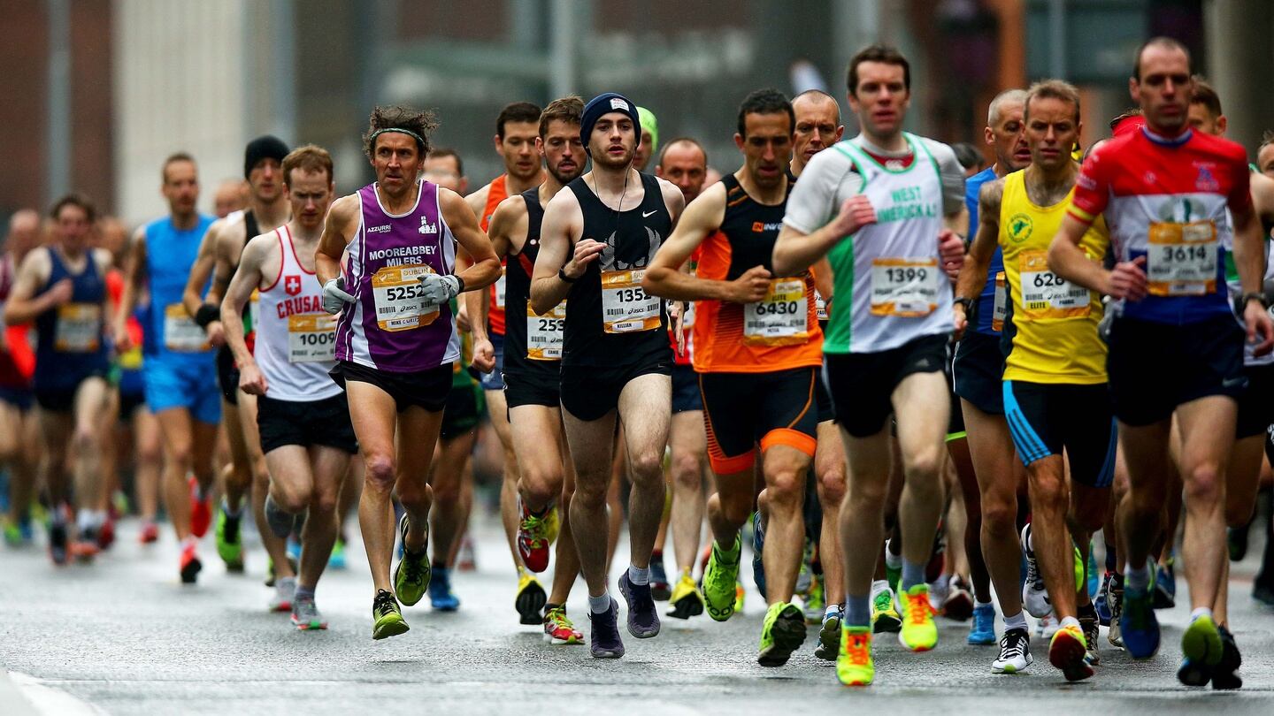 A view of the field during the Dublin Marathon. Photograph: Donall Farmer/Inpho