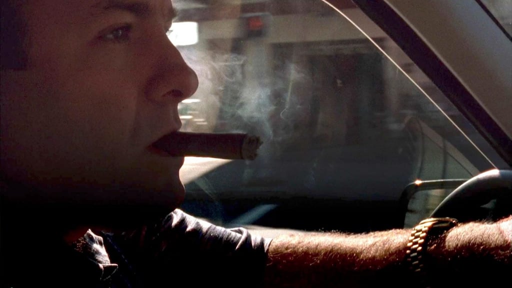 Tony Soprano driving around his kingdom of New Jersey in The Sopranos’ opening credits. Image: HBO