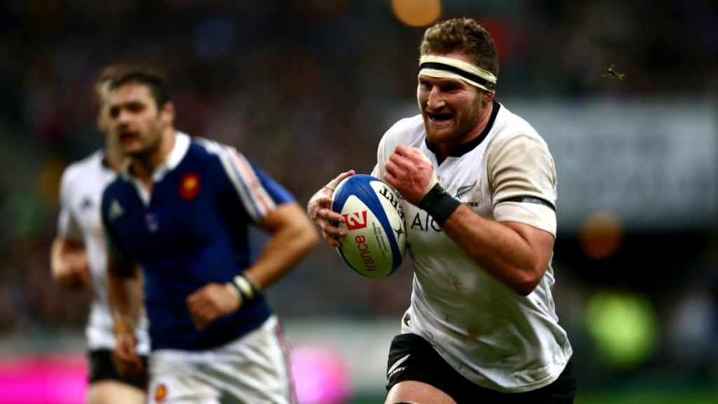 Kieran Read runs in to score his try against France. Photograph: Phil Walter/Getty Images