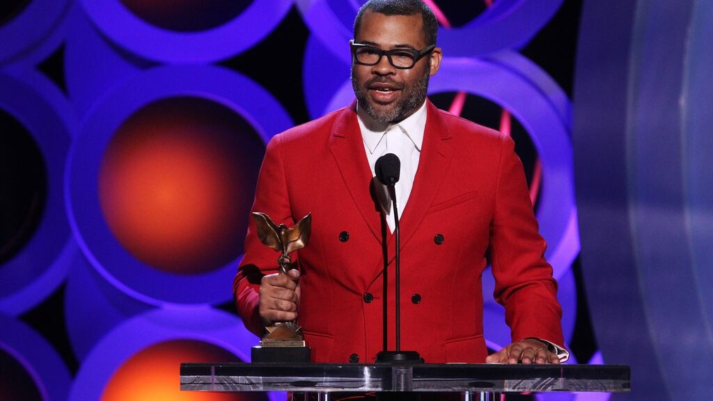 Actor, writer, director Jordan Peele accepts best director for ‘Get Out’ at the 2018 Film Independent Spirit Awards in Santa Monica, California, on Saturday. Photograph: Tommaso Boddi/Getty Images