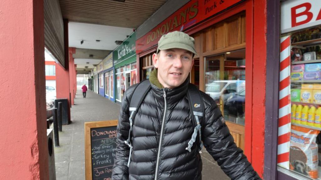 Gino Kenny of Anti-Austerity Alliance-People Before Profit at the Neilstown Shopping Centre. Photograph: Alan Betson