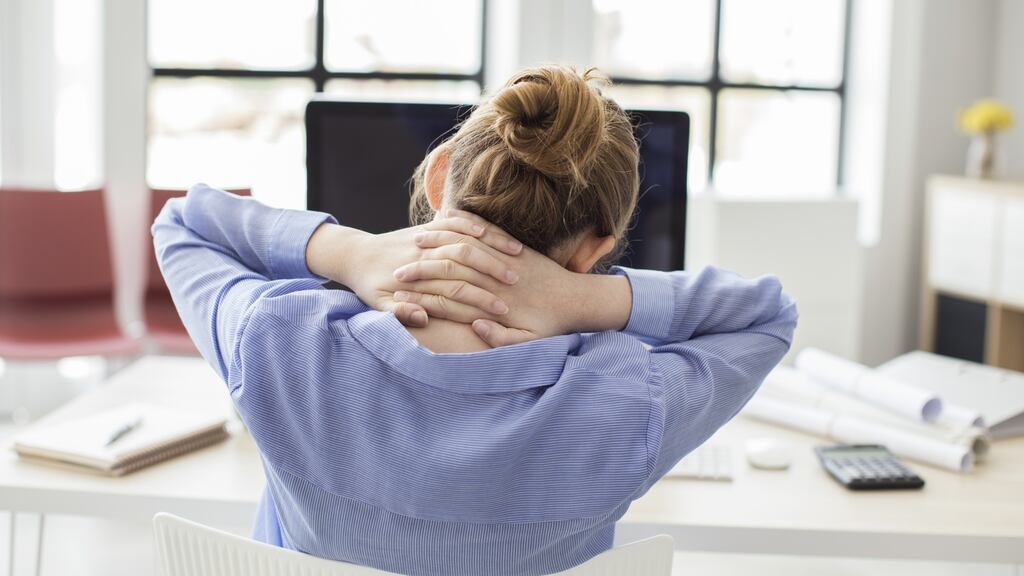 The chair should support your lower back, so the spine is in its natural S-shape. Photograph: iStock