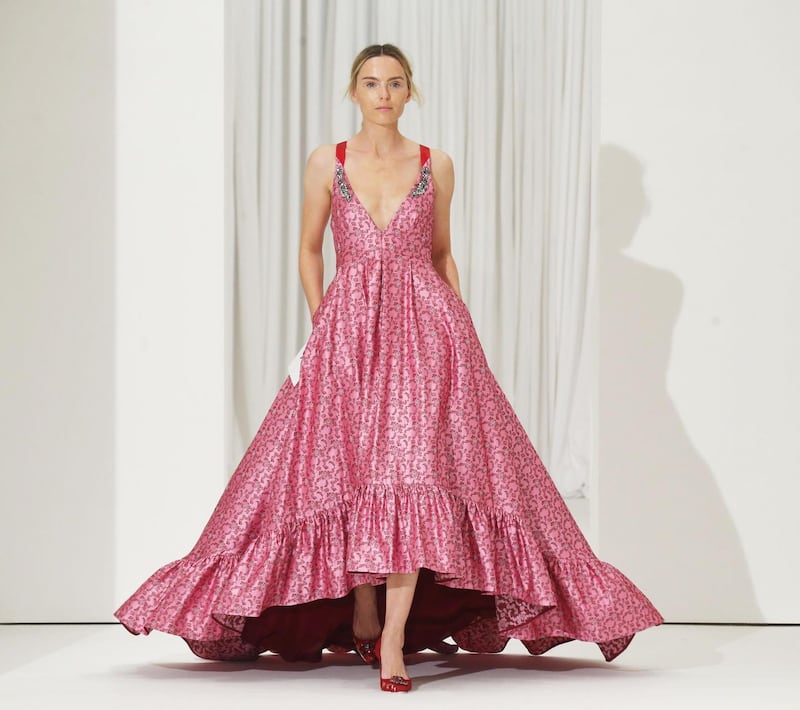 Floor-length pink gown by Erdem