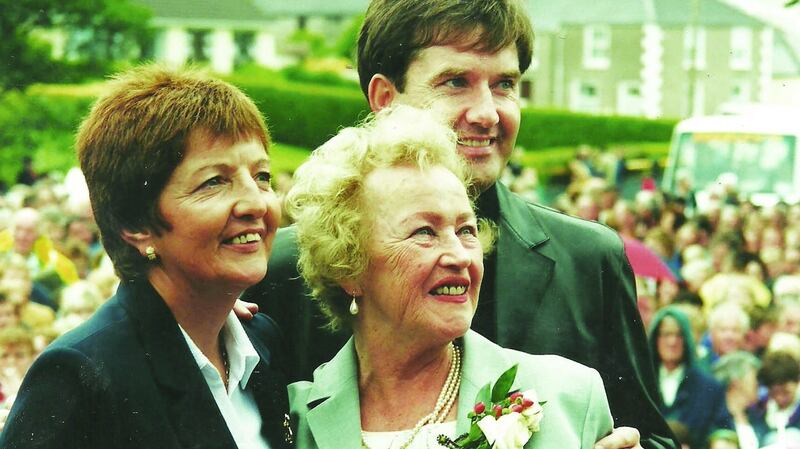 Bridie Gallagher in Creeslough with Daniel O’Donnell and his sister Margo in July 2000. Margo launches Bridie Gallagher’s biography tonight in Letterkenny