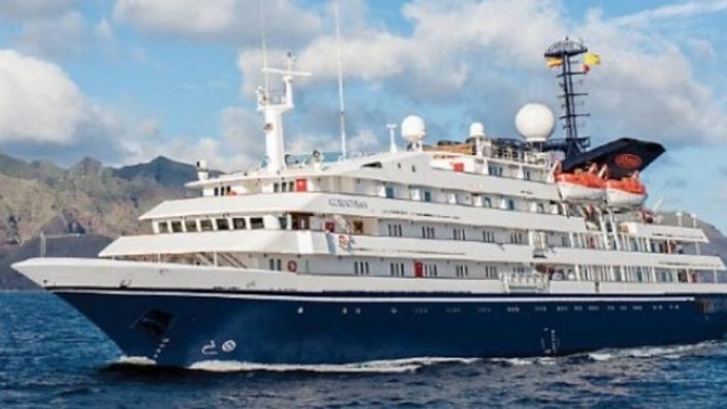 The sailors of a 26-foot pleasure craft refused to get out of the shipping lane and delayed the approach of the 90-metre Corinthian, a 4,000 tonne cruise liner, Dublin District Court heard.