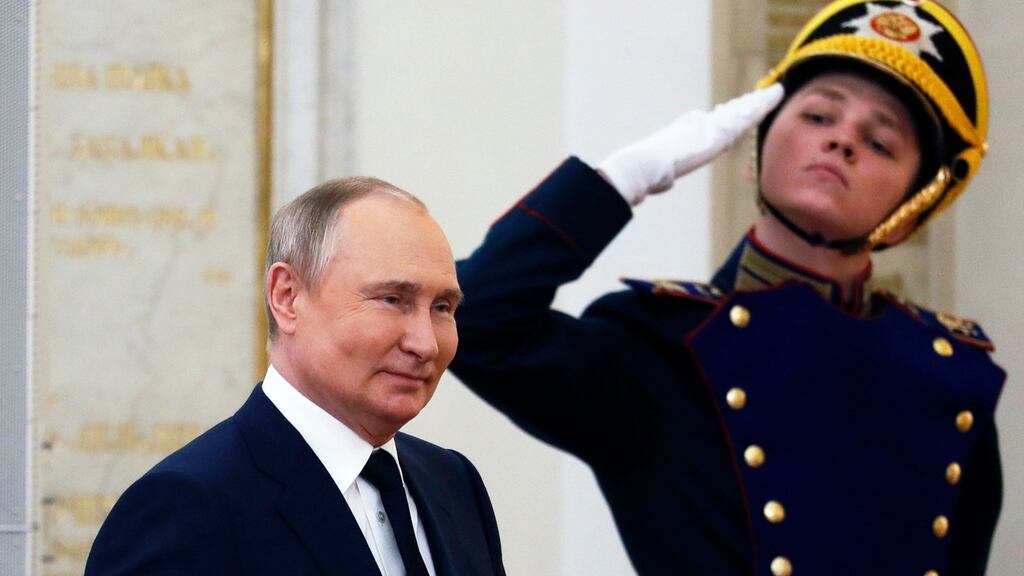 Russian president Vladimir Putin: his view of the situation on the ground appears distorted by inaccurate field briefings and state television reports. Photograph: EPA/Yuri Kochetkov