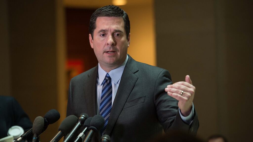 US Representative from California Devin Nunes, chairman of the House Intelligence Committee, who anounced on Thursday that he is stepping down from the Russia probe. Photograph: Nicholas Kamm/AFP/Getty Images