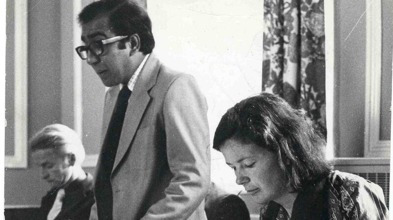 Kader Asmal, chairman of the Irish Council for Civil Liberties, in 1976 with Senator Mary Robinson and the Rev Terence P McCaughey. Photograph: Eddie Kelly