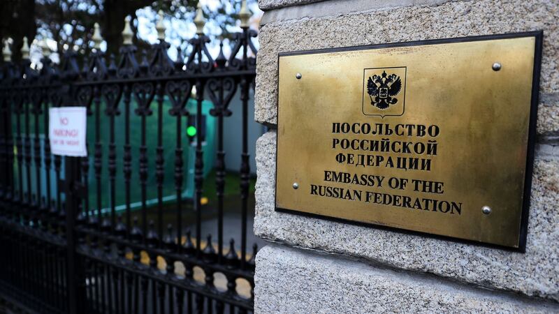Russian embassy in Dublin: the two Russian aircraft were carrying out a “routine training mission” in the North Atlantic. Photograph: Brian Lawless/PA