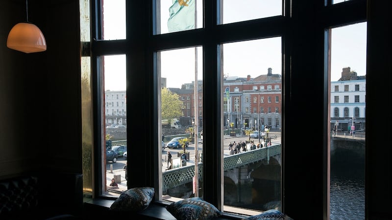 View from Roberta’s restaurant in East Essex St, Dublin. Photograph: Dave Meehan/The Irish Times