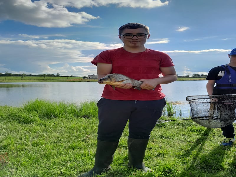 Kian Ferguson with a good-sized bream at the summer camp on Garvary Lake, Enniskillen