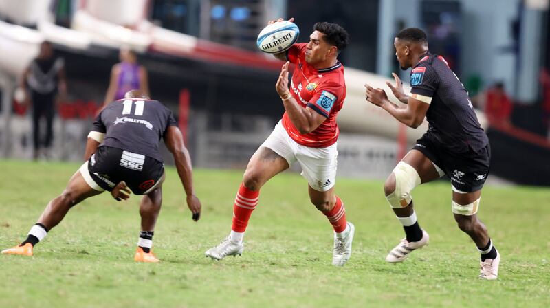 Malakai Fekitoa of Munster Rugby at the BTK United Rugby Championship game between Munster and the Cell C Sharks at Hollywoodbets Kings Park, Durban on April 22nd. Photograph: Steve Haag/Inpho