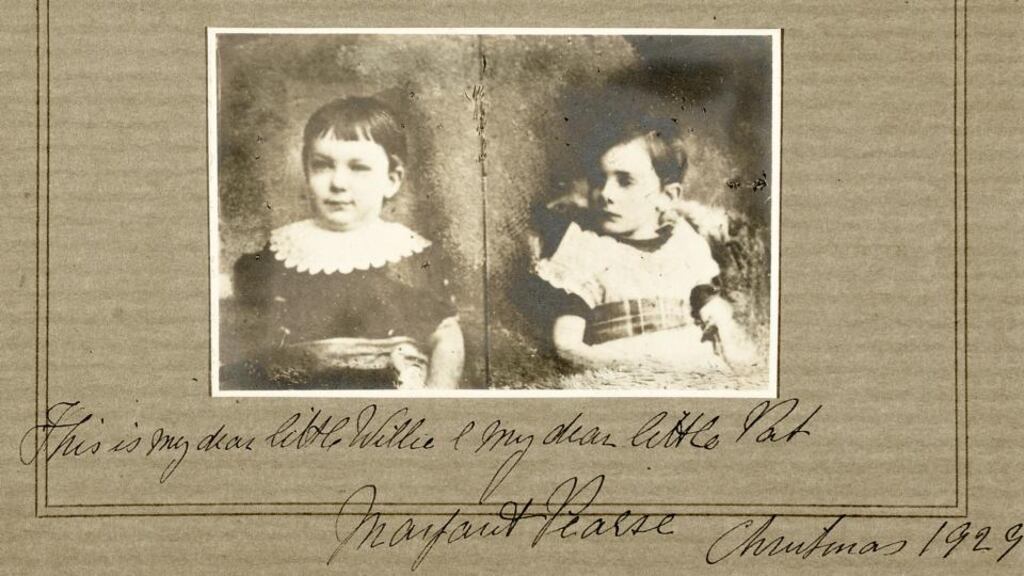 Patrick Pearse as a child: Patrick (right) with his brother. Their mother, Margaret, inscribed the photograph: “This is my dear little Willie and my dear little Pat.” Photograph courtesy of the National Library of Ireland